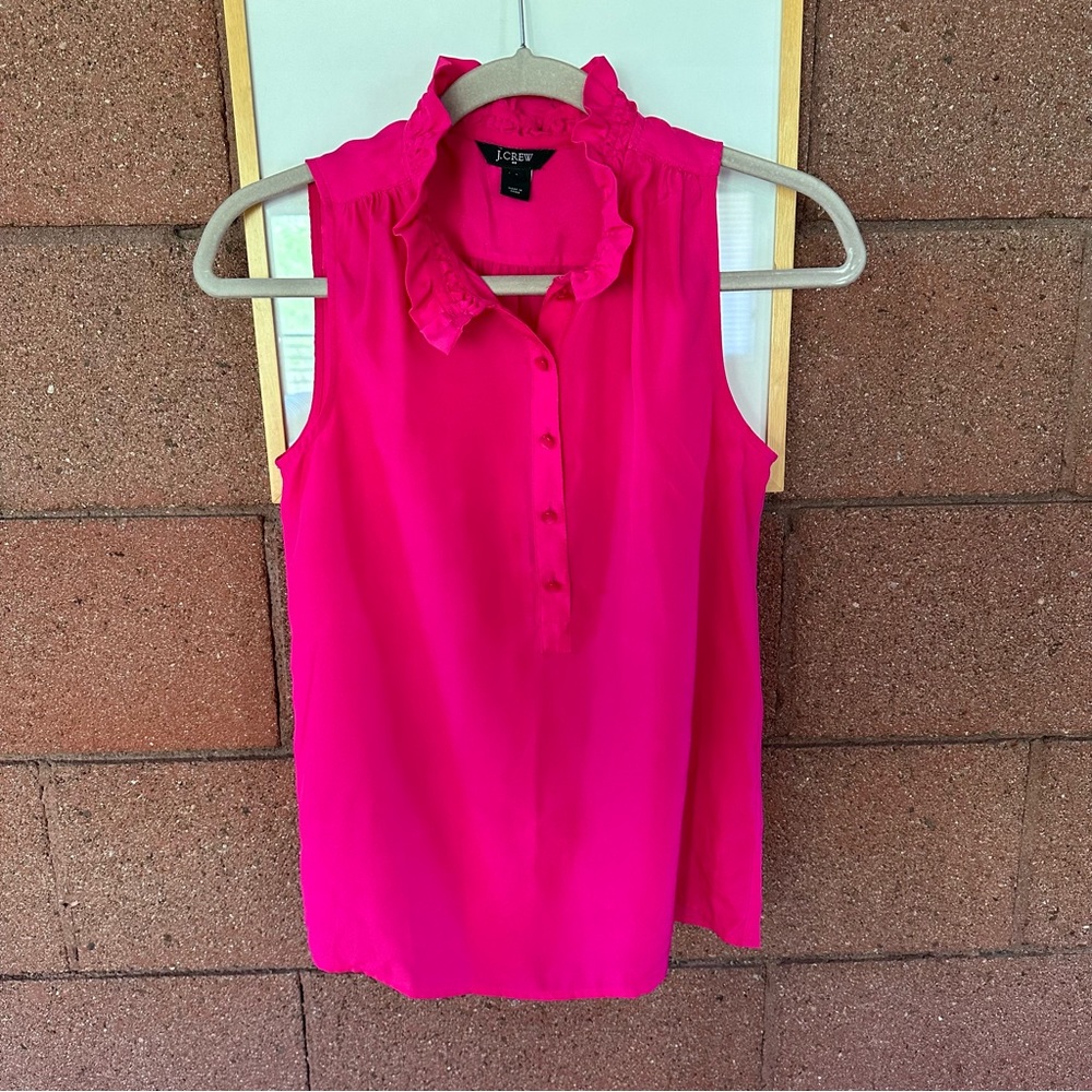 J. Crew ruffle neck tank top blouse
